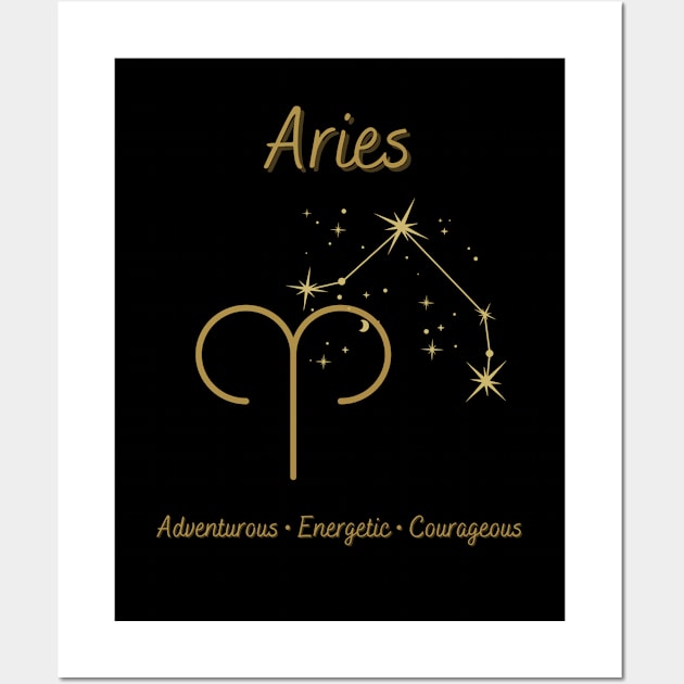 Astrology Collection - Aries (Symbol & Constellation) Wall Art by Tanglewood Creations